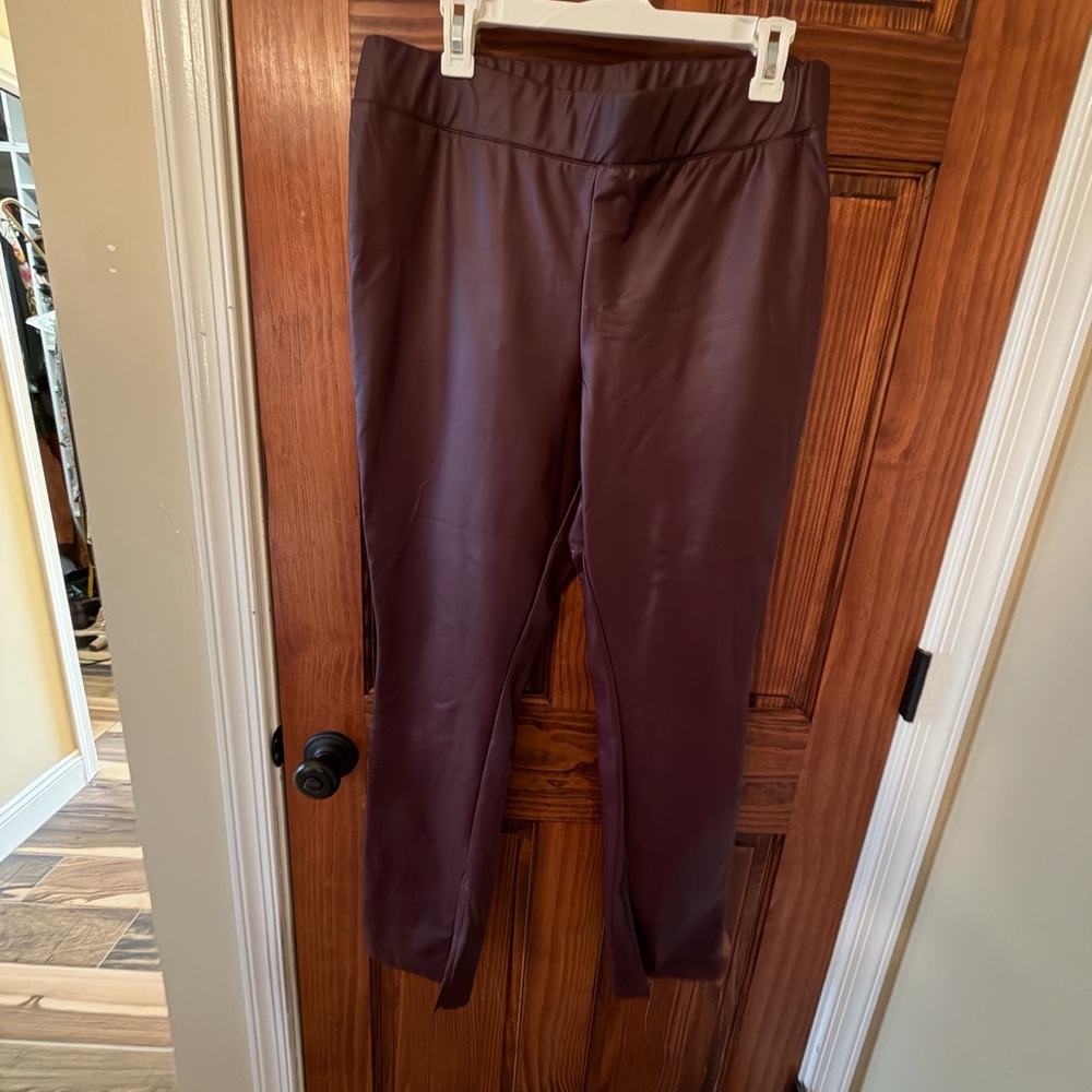 A New Day Deep Red Faux Leather Leggings